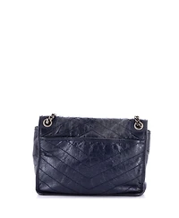 Pre-Owned Saint Laurent Medium Niki Chain Flap Bag Matelasse Chevron Leather