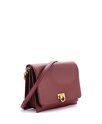 Pre-Owned Salvatore Ferragamo Medium Trifolio Flap Bag Leather