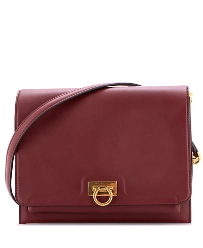 Pre-Owned Salvatore Ferragamo Medium Trifolio Flap Bag Leather