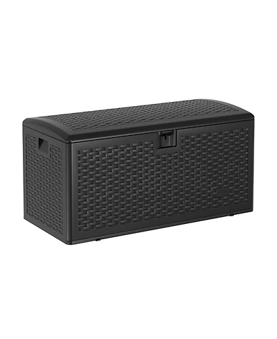 GarveeLife 120 Gallon Waterproof Resin Deck Box Large Lockable Outdoor Storage Container with Hydraulic Rod for Patio Garden Pool and Indoor Use