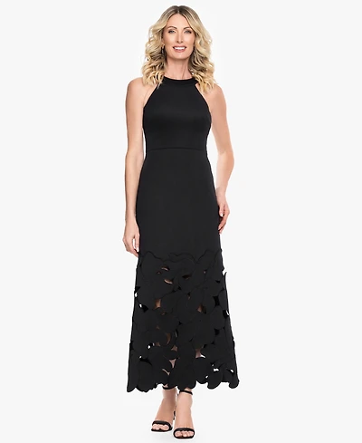 Betsy & Adam Women's Halter Neck Sleeveless Midi Dress