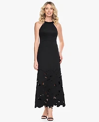 Betsy & Adam Women's Halter Neck Sleeveless Midi Dress