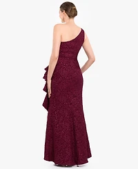 Betsy & Adam Women's One-Shoulder Ball Gown