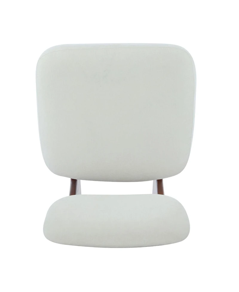 Streamdale Furniture Streamdale Modern Beige Lounge Chair, Wood Base, Walnut Finish