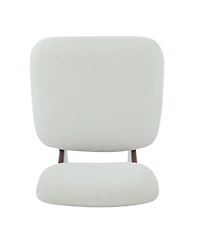 Streamdale Furniture Streamdale Modern Beige Lounge Chair, Wood Base, Walnut Finish