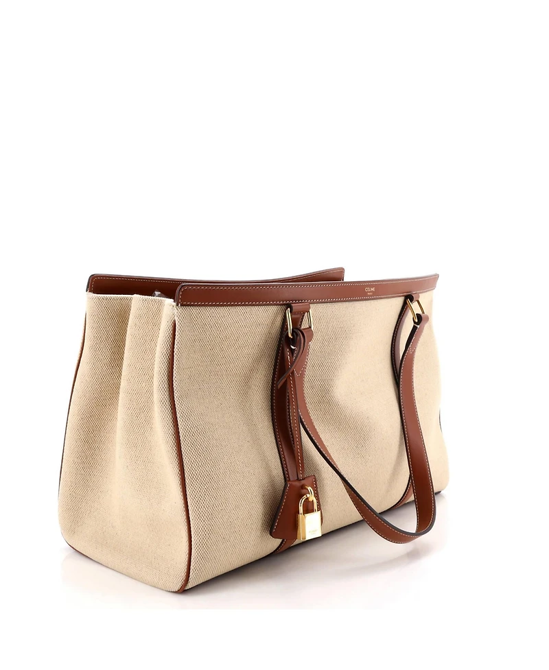 Pre-Owned Celine Medium Cabas 16 Bag Canvas with Leather