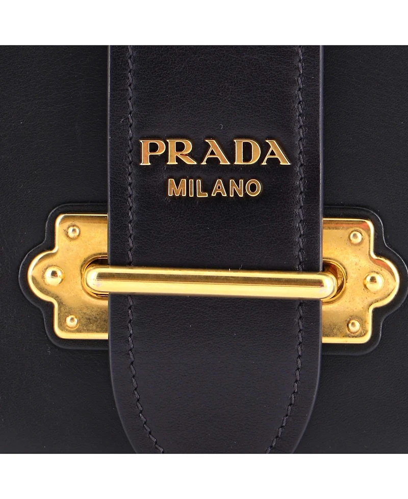 Pre-Owned Prada Small Cahier Chain Rounded Crossbody Bag City Calf and Saffiano
