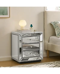 Streamdale Furniture Three drawer cabinet with bead mirror finish