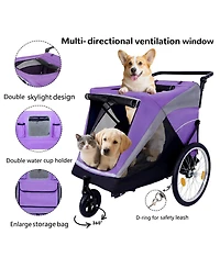 Streamdale Furniture 2 in 1 Pet Bike Trailer and Stroller Holds Up to 100 lbs