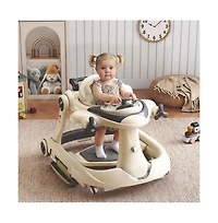 Kinder King Convertible Baby Activity Walker with Adjustable Height, Foldable Design and Interactive Play Features
