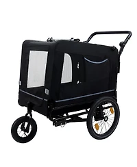 Streamdale Furniture Extra Large 2 in 1 Pet Bike Trailer and Stroller Holds Up to 88 lbs