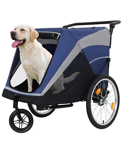 Streamdale Furniture 2-in-1 Pet Bike Trailer and Stroller - Holds Up to 100 lbs