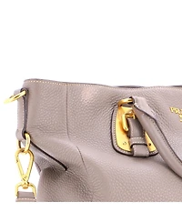 Pre-Owned Prada Large Side Zip Convertible Tote Vitello Daino