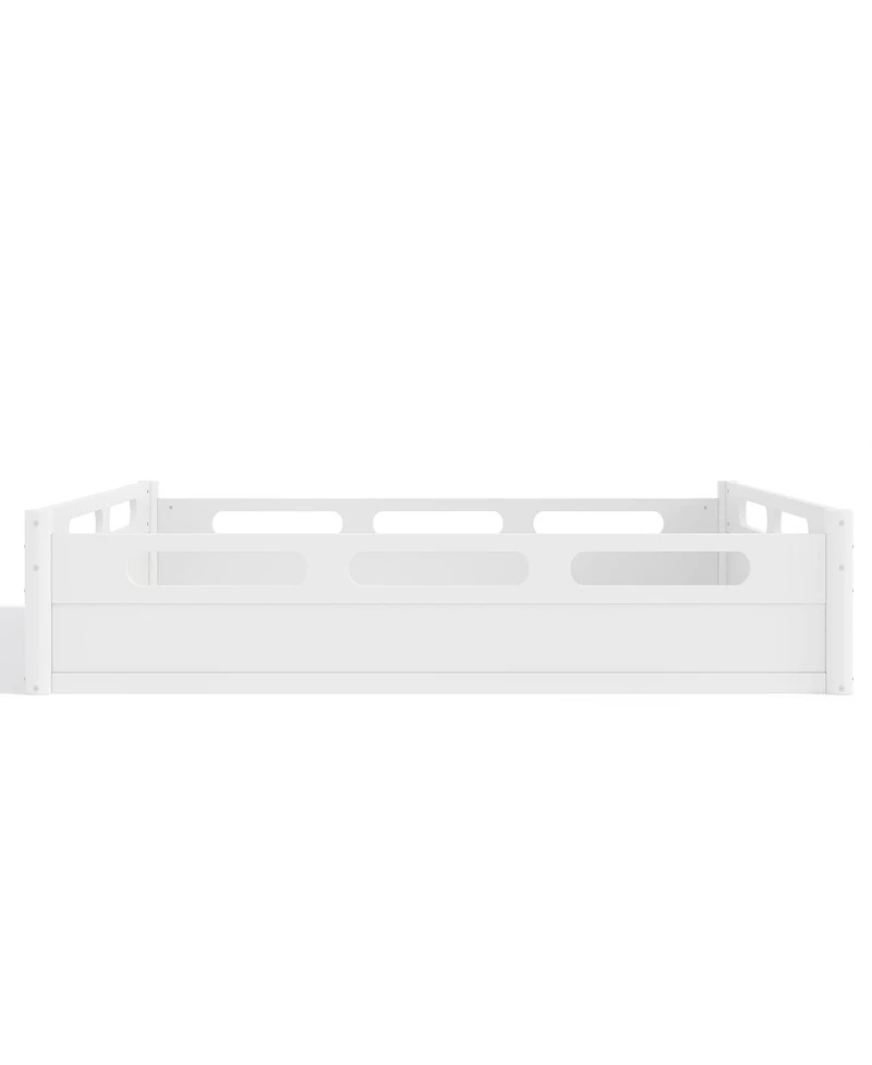 Streamdale Furniture Platform Bed with Guardrails, Low Profile, No Box Spring Needed