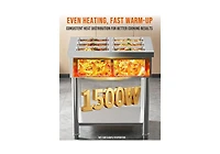 Aecojoy Commercial Food Warmer 1500W Electric Steam Table with 6x6QT Pans and Shelf