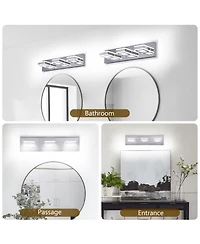 Busdays 3 Light Modern Dimmable Led Bathroom Vanity Light Over Mirror Bath Wall Lighting