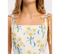 En Saison Women's Audery Belted Tie-Shoulder Dress