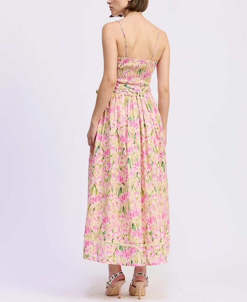 En Saison Women's Arya Straight Neck Maxi Dress