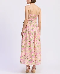 En Saison Women's Arya Straight Neck Maxi Dress