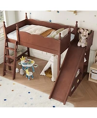 Streamdale Furniture Loft Bed with Storage, Wardrobe, and Slide