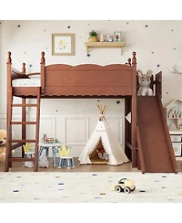 Streamdale Furniture Loft Bed with Storage, Wardrobe, and Slide