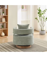 Streamdale Modern Swivel Accent Chair with Weathered Base