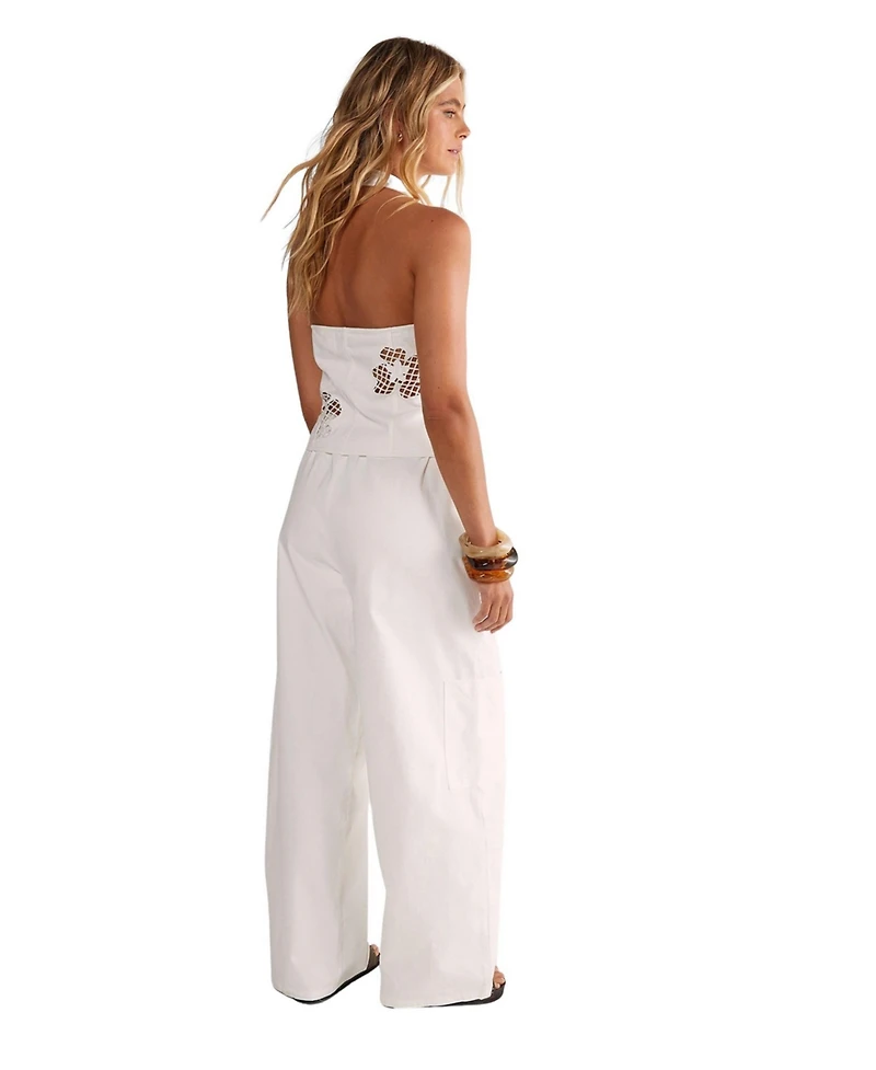 Nasty Gal Women's Floral Cutwork Cargo Pants Co-ord