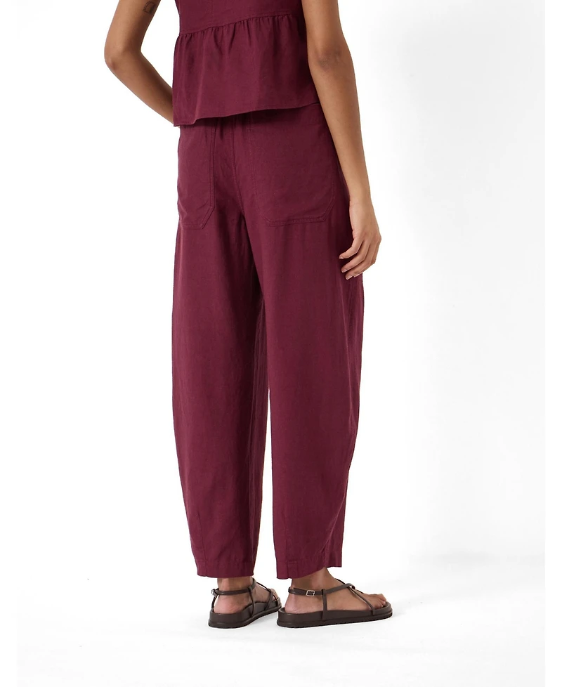 Hush Women's Tovi Linen Blend Barrel Leg Pants