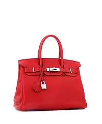 Pre-Owned HERMES Birkin 30 Handbag Red Togo with Palladium Hardware