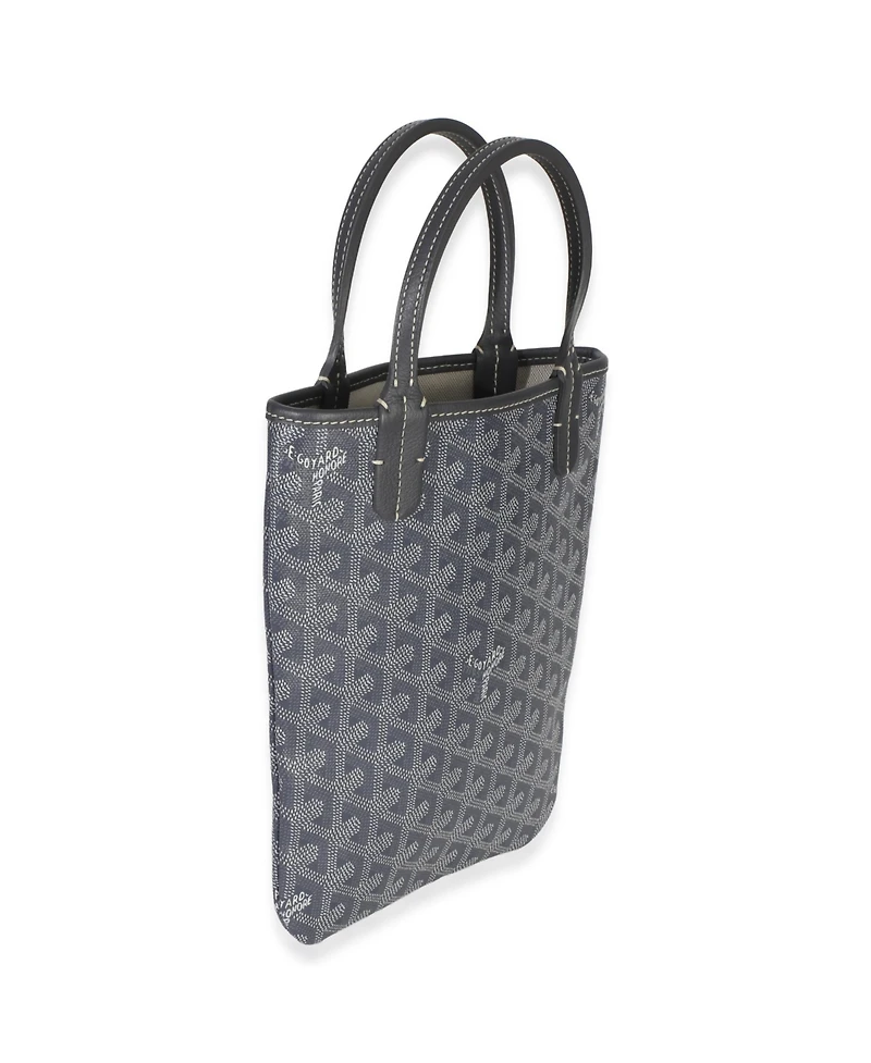 Pre-Owned Goyard Grey Goyardine Canvas Poitiers Mini Tote