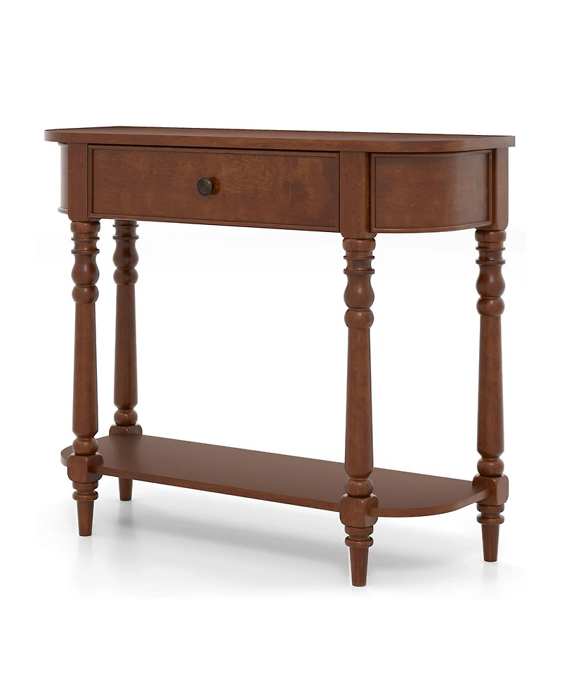 Slickblue 2-Tier Wooden Entryway Console Table for Hallway