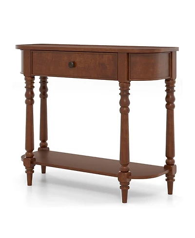 Slickblue 2-Tier Wooden Entryway Console Table for Hallway