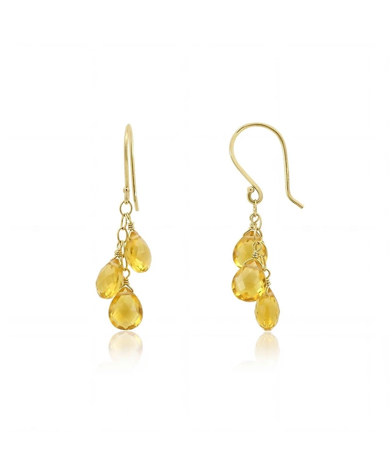 The Lovery Citrine Bead Dangle Earrings 14K Gold
