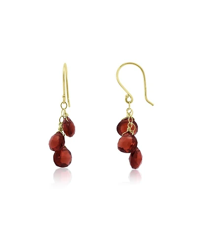 The Lovery Garnet Bead Dangle Earrings 14K Gold