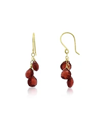 The Lovery Garnet Bead Dangle Earrings 14K Gold