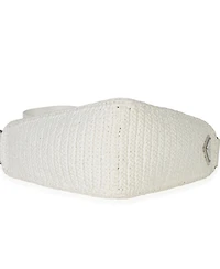 Pre-Owned Prada White Raffia Effect Crochet Triangle Shoulder Bag