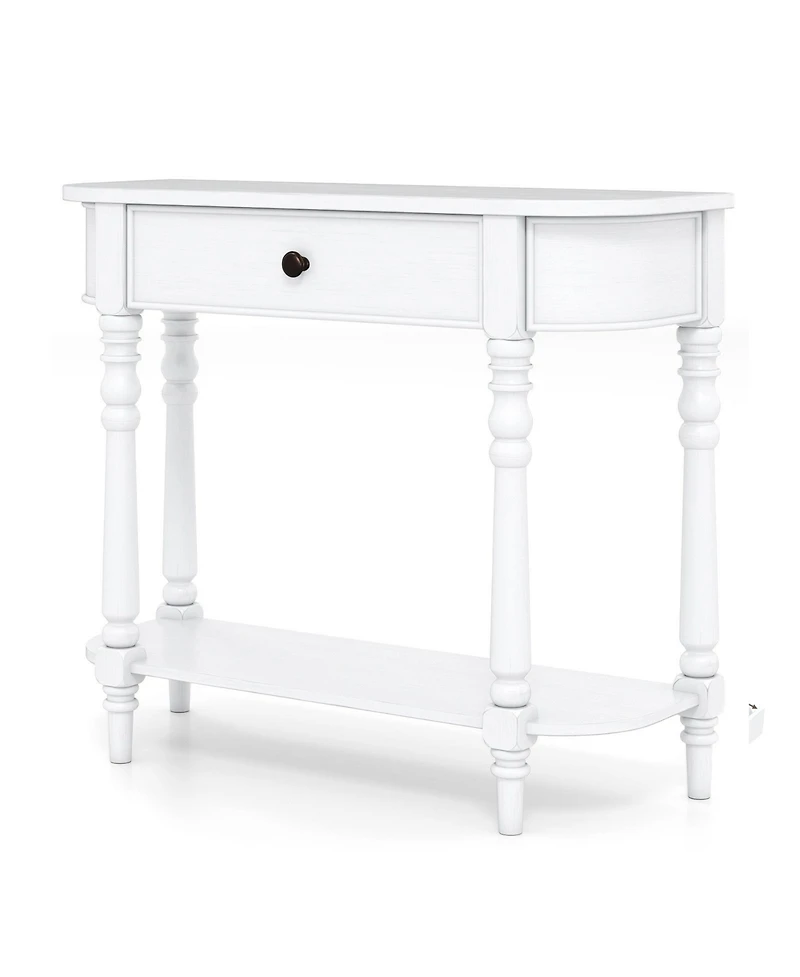 Slickblue 2-Tier Wooden Entryway Console Table for Hallway