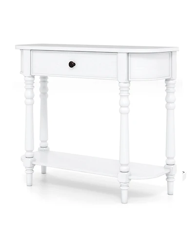 Slickblue 2-Tier Wooden Entryway Console Table for Hallway