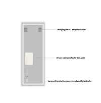 Busdays Led Full Length Wall Mounted Mirror Lighted Vanity Body Mirror Large Rounded Corners for Bedroom Living Room Dressing Room Hotel