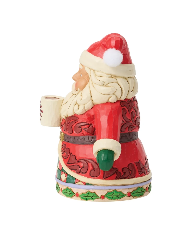 Jim Shore Heartwood Creek Fig Santa Drinking Hot Cocoa