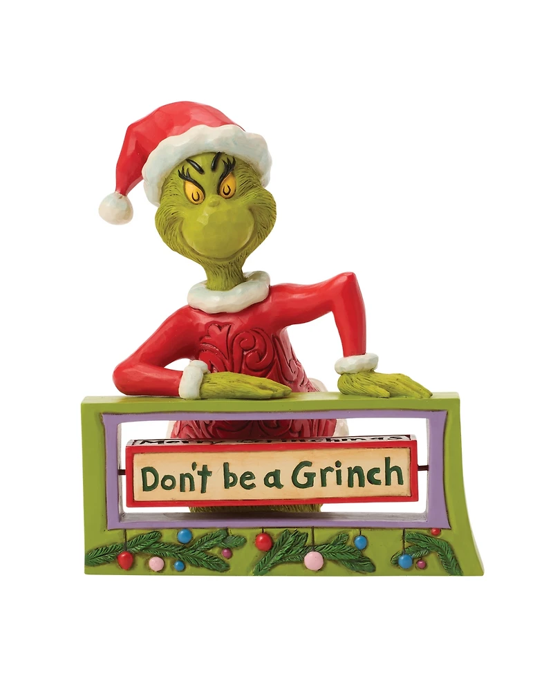 Jim Shore Grinch Fig Grinch with Rotating Message