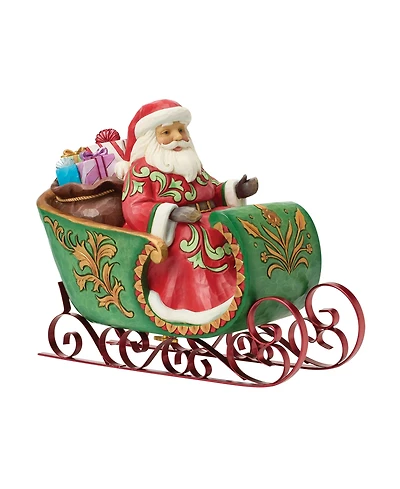 Jim Shore Heartwood Creek Fig Santa in Musical Sleigh