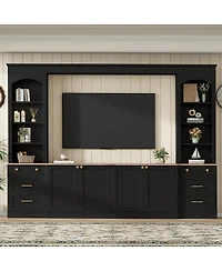 Streamdale Furniture Farmhouse Arched Entertainment Center Wall Unit for TVs Up to 70"