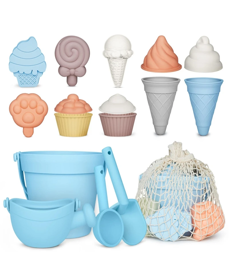 Gnuadz Silicone Beach Toys Bucket Watering Can Shovel Sand Molds