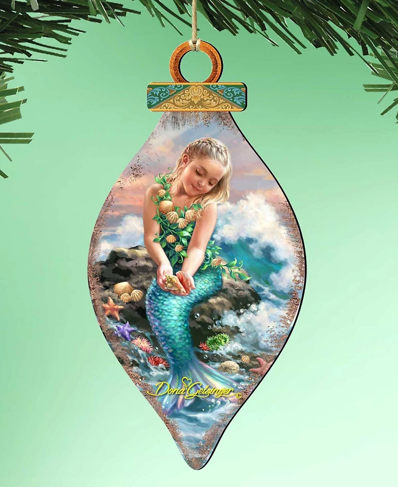Designocracy by Dona Gelsinger Princess of The Sea Ornament and Cone Ornament, Set of 2 Each