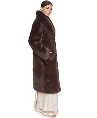 Halston Women's Collared Faux Fur Coat