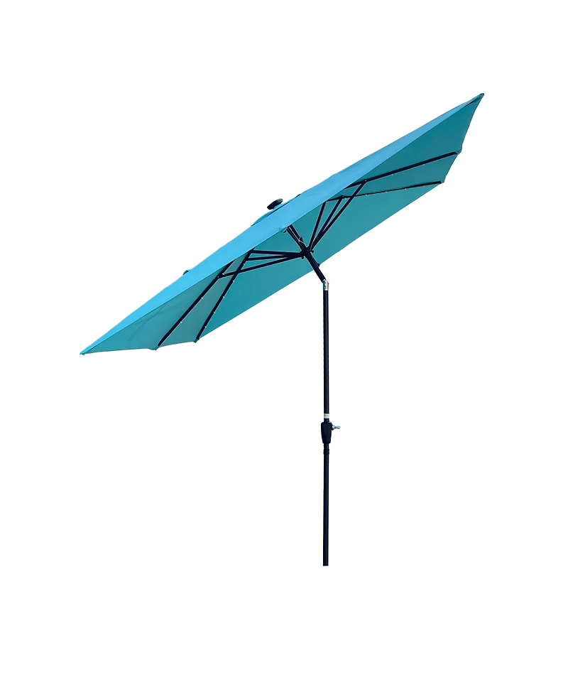 Streamdale Furniture Square 2.5x2.5M Solar Led Patio Umbrella with Crank and Base