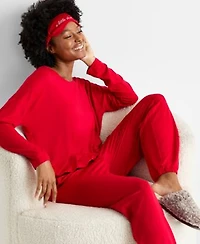 State Of Day Womens 3 Pc. Pajama Set Boxed Sherpa Slippers Macys Exclusive