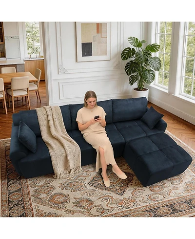gaomon Corduroy Sponge Modular Memory Foam Sectional Sofa