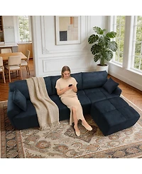 gaomon Corduroy Sponge Modular Memory Foam Sectional Sofa